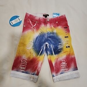 NWT Girls Kroix 10 Tie Dye Bermuda Shorts